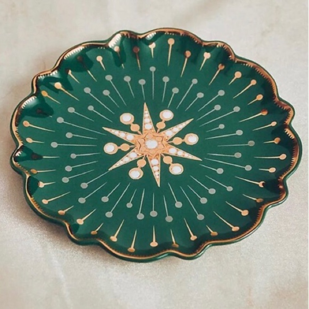 Anthropologie Catherine Martin 24K Gold Decaled Glazed Plate New In Box